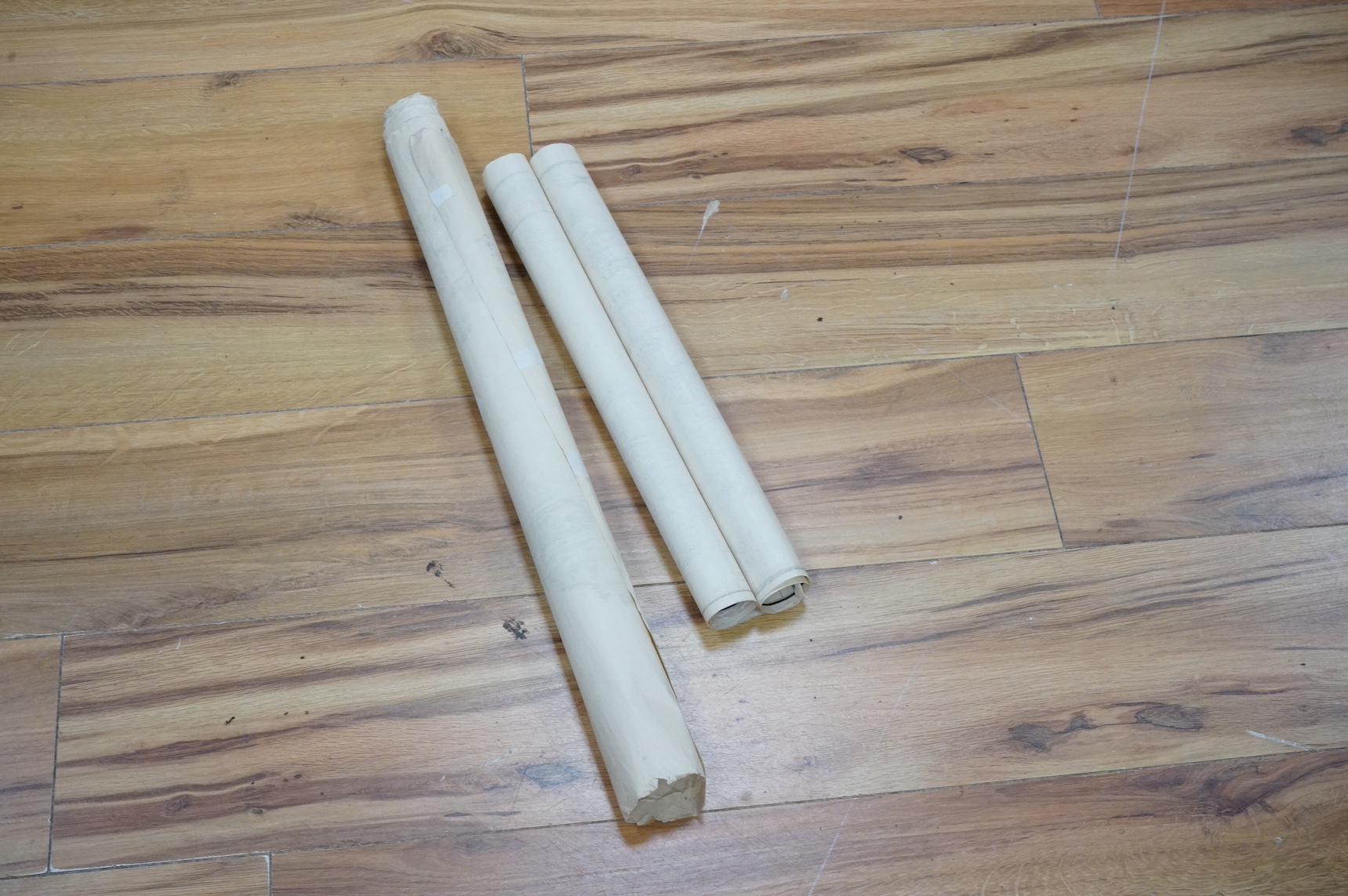 Two Chinese hand coloured scroll prints of Beijing Summer Palace, unframed. Condition - rips and creases to the edges